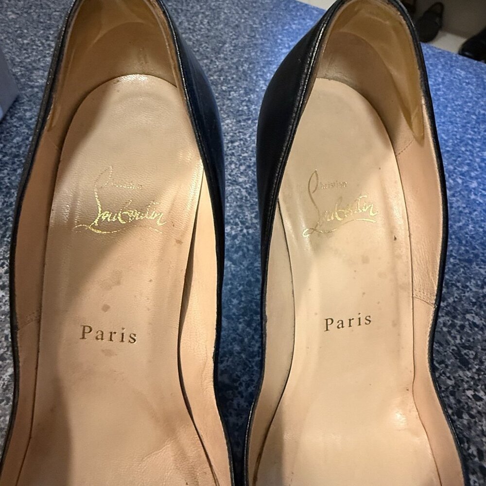 Christian Louboutin Simple Pump Black Leather Heels Box Dust Ba - Picture 4 of 10